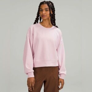 Lululemon Softstreme Perfectly Oversized Cropped Crew - Pink Peony - Size 10